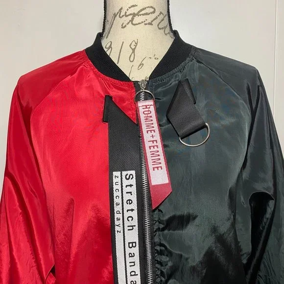 Zucca Dayz Stretch Bandages windbreaker Jacket Size S Black Red - Picture 3 of 7